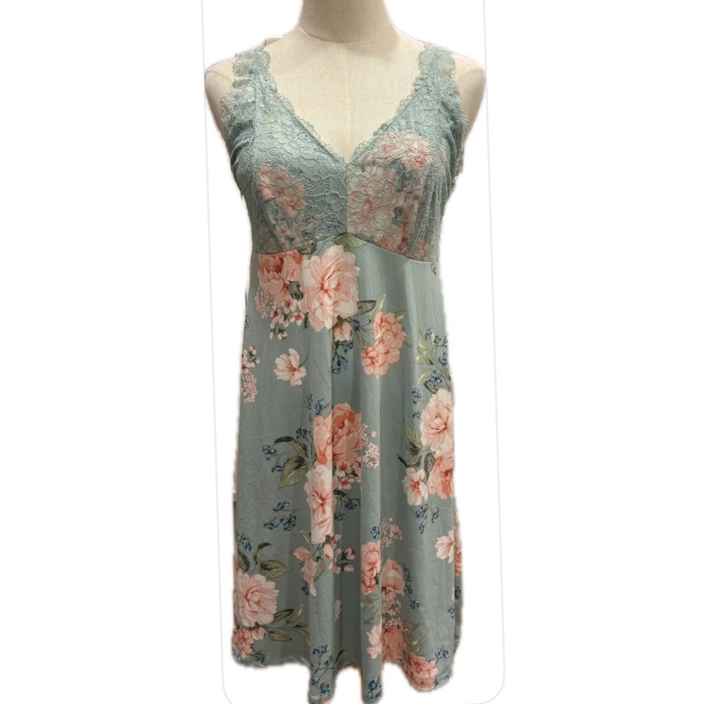 Flora Nikrooz Multi Color Floral Lace Chemise L
